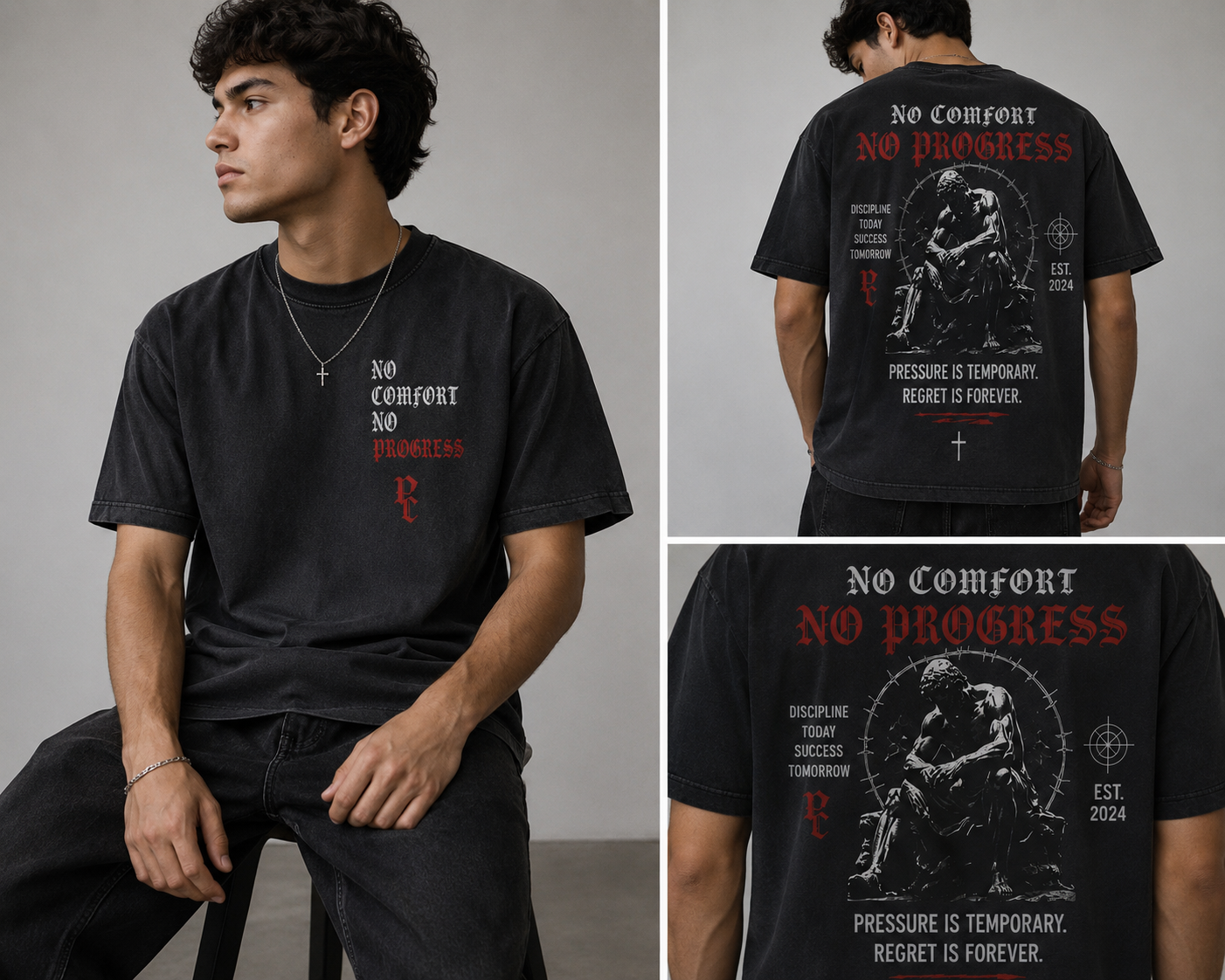 Pressure Club – No Comfort No Progress Tee